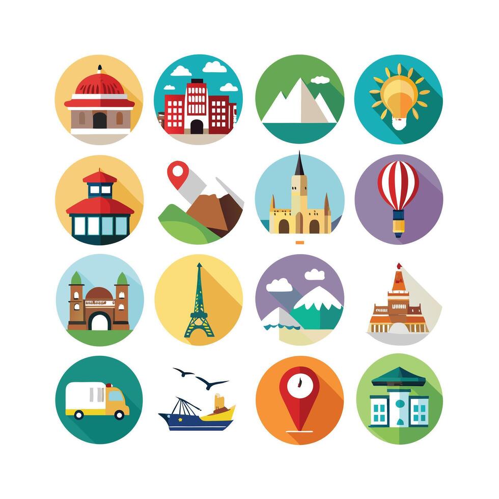 Travel Icon Set Collection for Documents, Websites and Mobile Applications vector