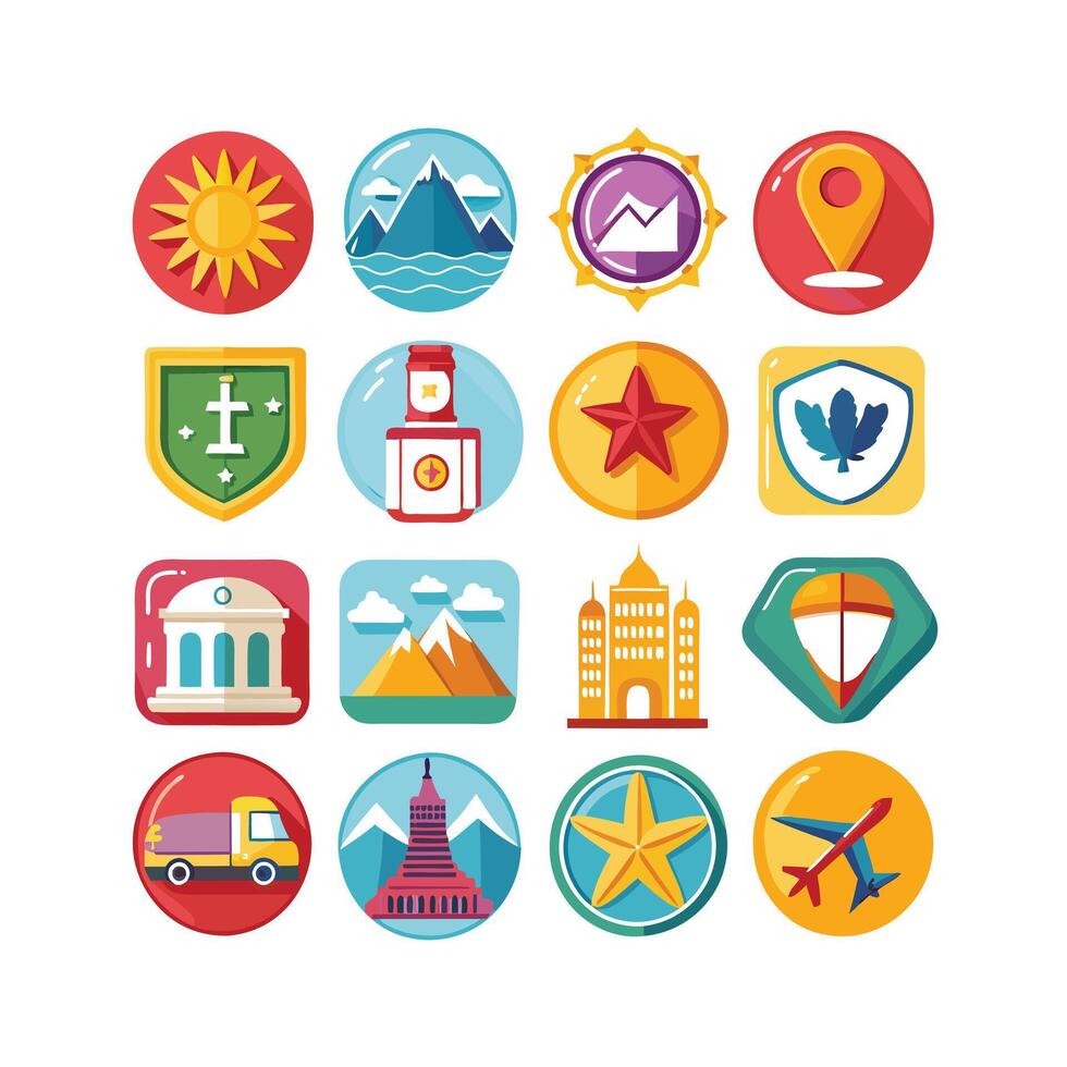 Travel Icon Set Collection for Documents, Websites and Mobile Applications vector