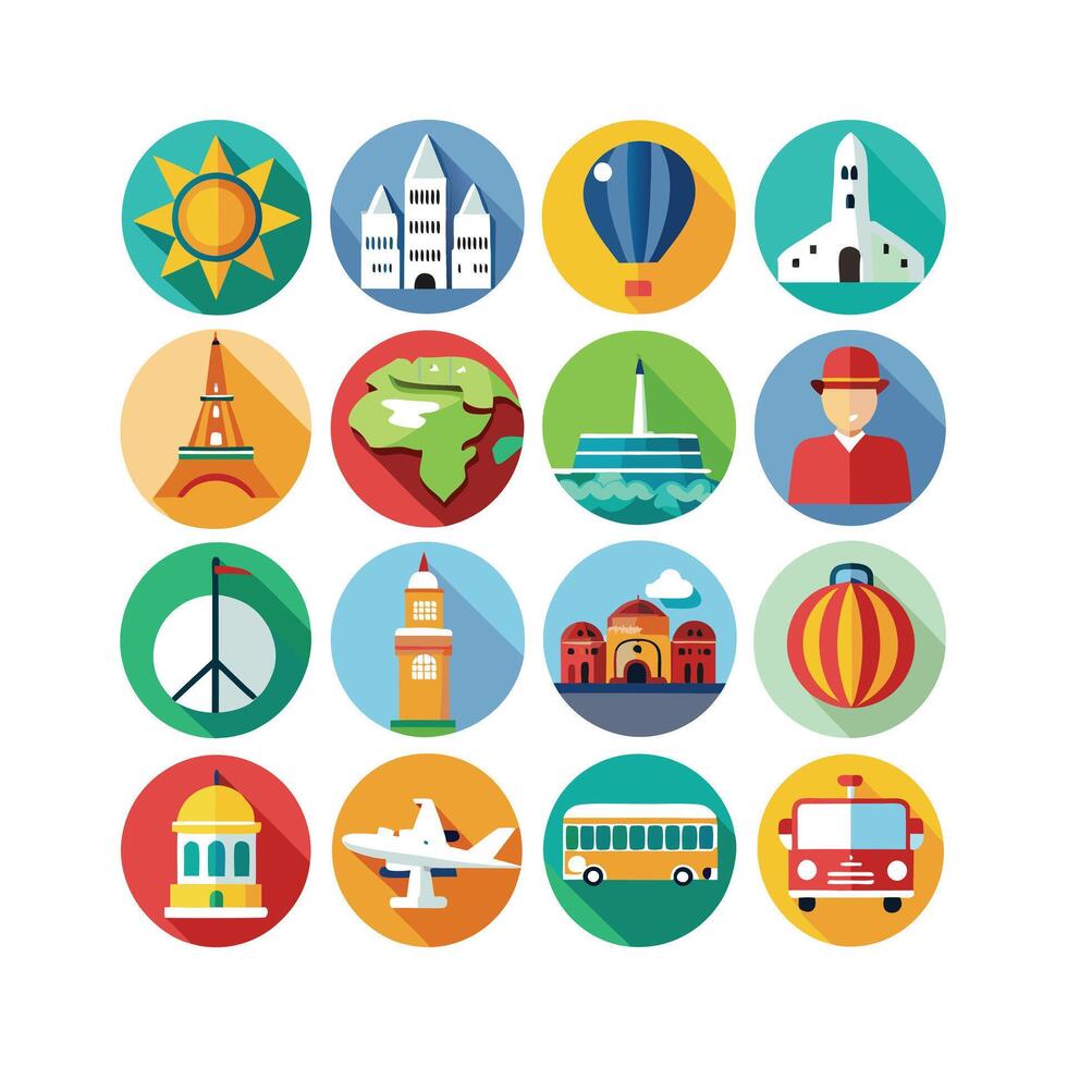 Travel Icon Set Collection for Documents, Websites and Mobile Applications vector