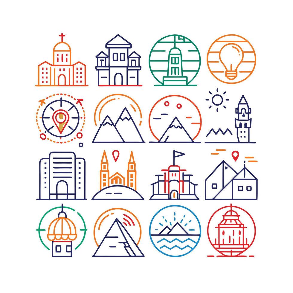 Travel Icon Set Collection for Documents, Websites and Mobile Applications vector