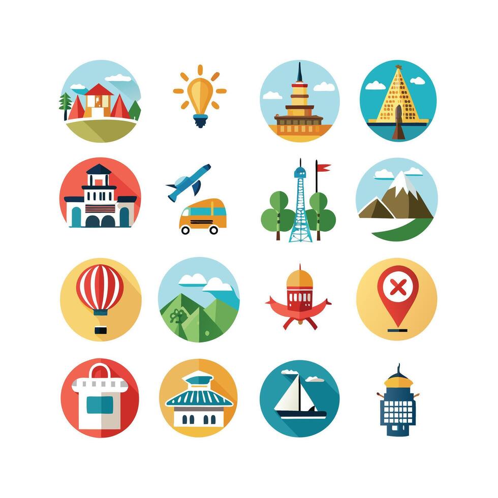 Travel Icon Set Collection for Documents, Websites and Mobile Applications vector