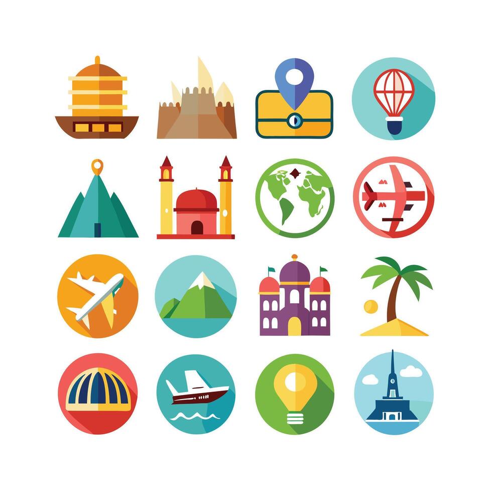 Travel Icon Set Collection for Documents, Websites and Mobile Applications vector