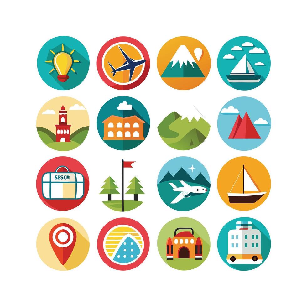 Travel Icon Set Collection for Documents, Websites and Mobile Applications vector