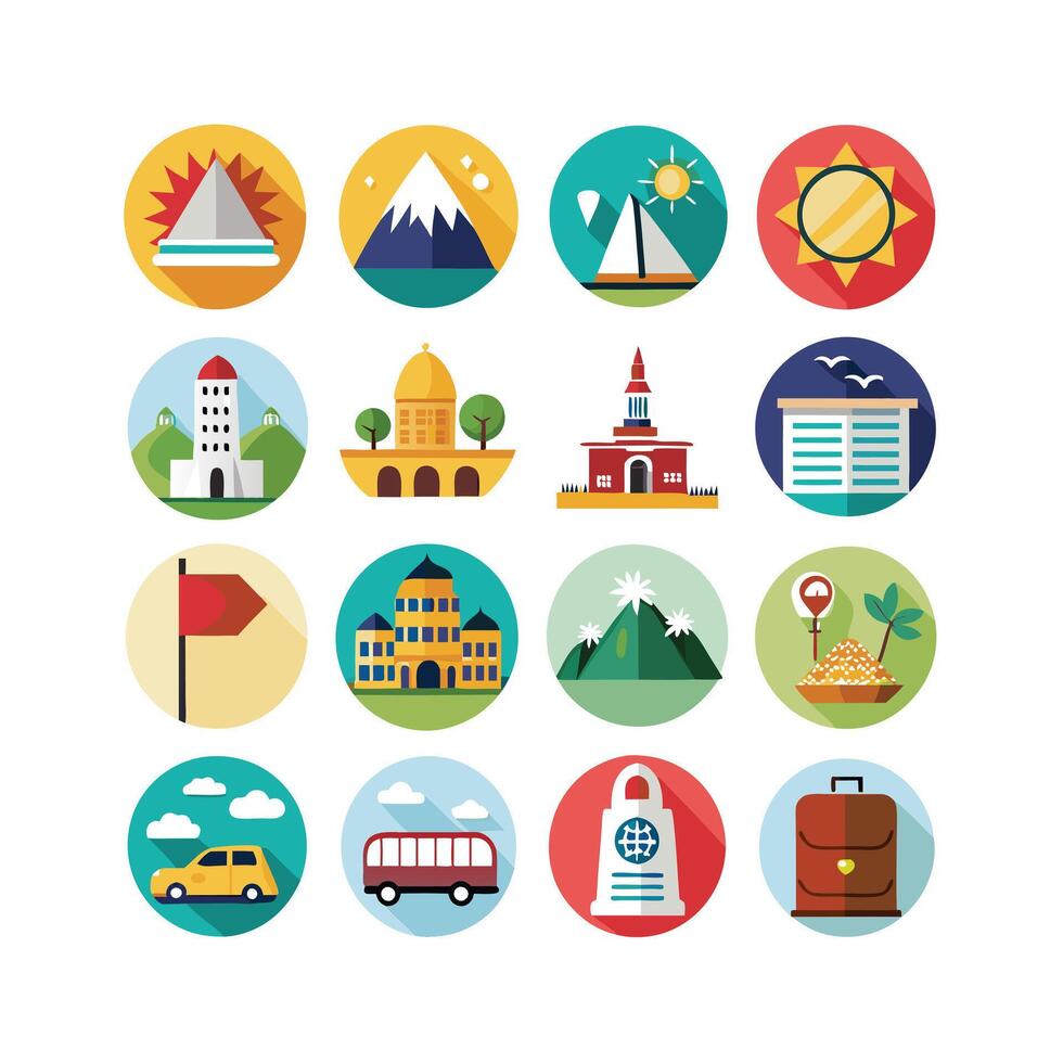 Travel Icon Set Collection for Documents, Websites and Mobile Applications vector