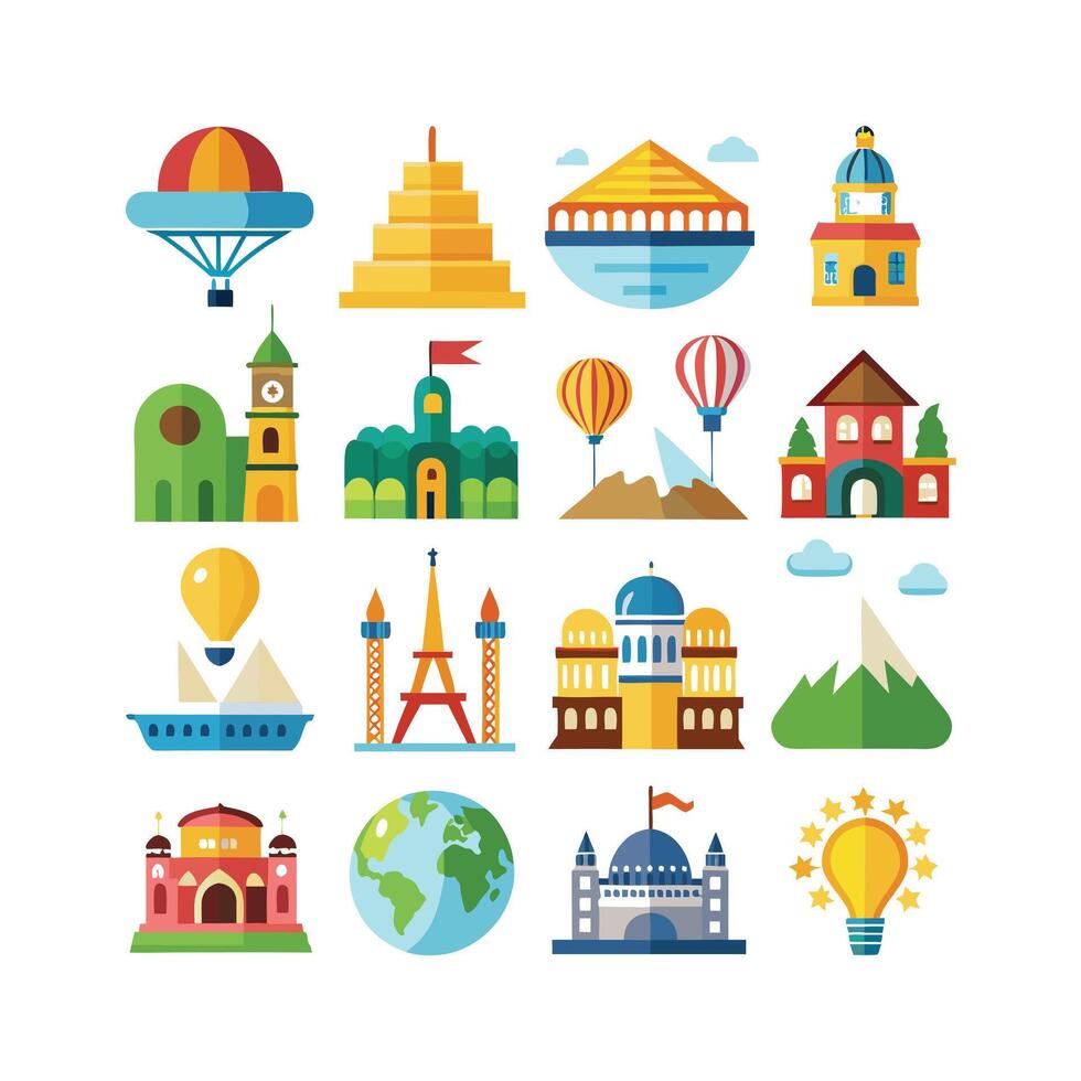 Travel Icon Set Collection for Documents, Websites and Mobile Applications vector