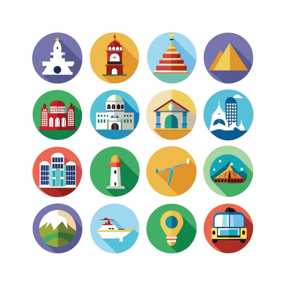 Travel Icon Set Collection for Documents, Websites and Mobile Applications vector