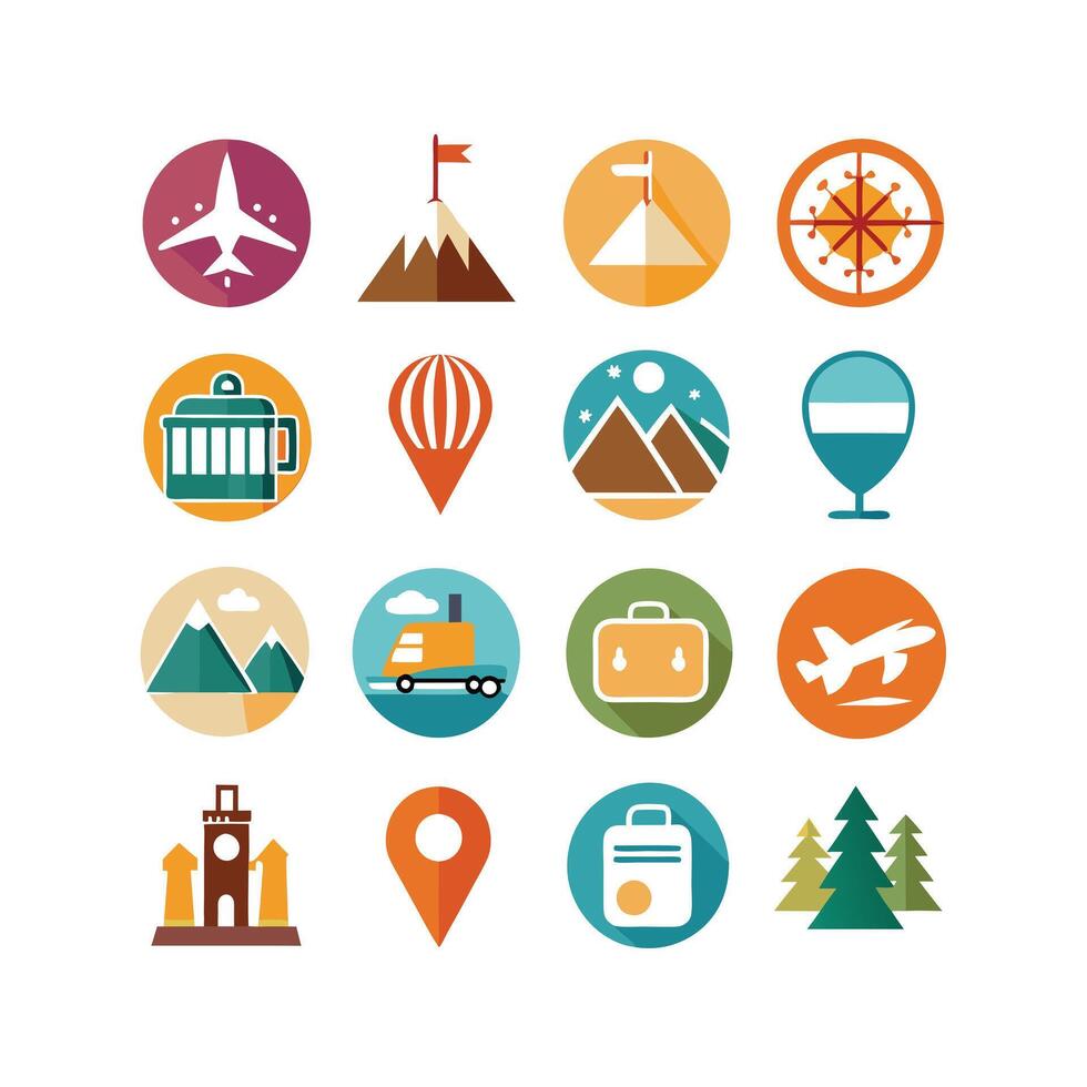 Travel Icon Set Collection for Documents, Websites and Mobile Applications vector