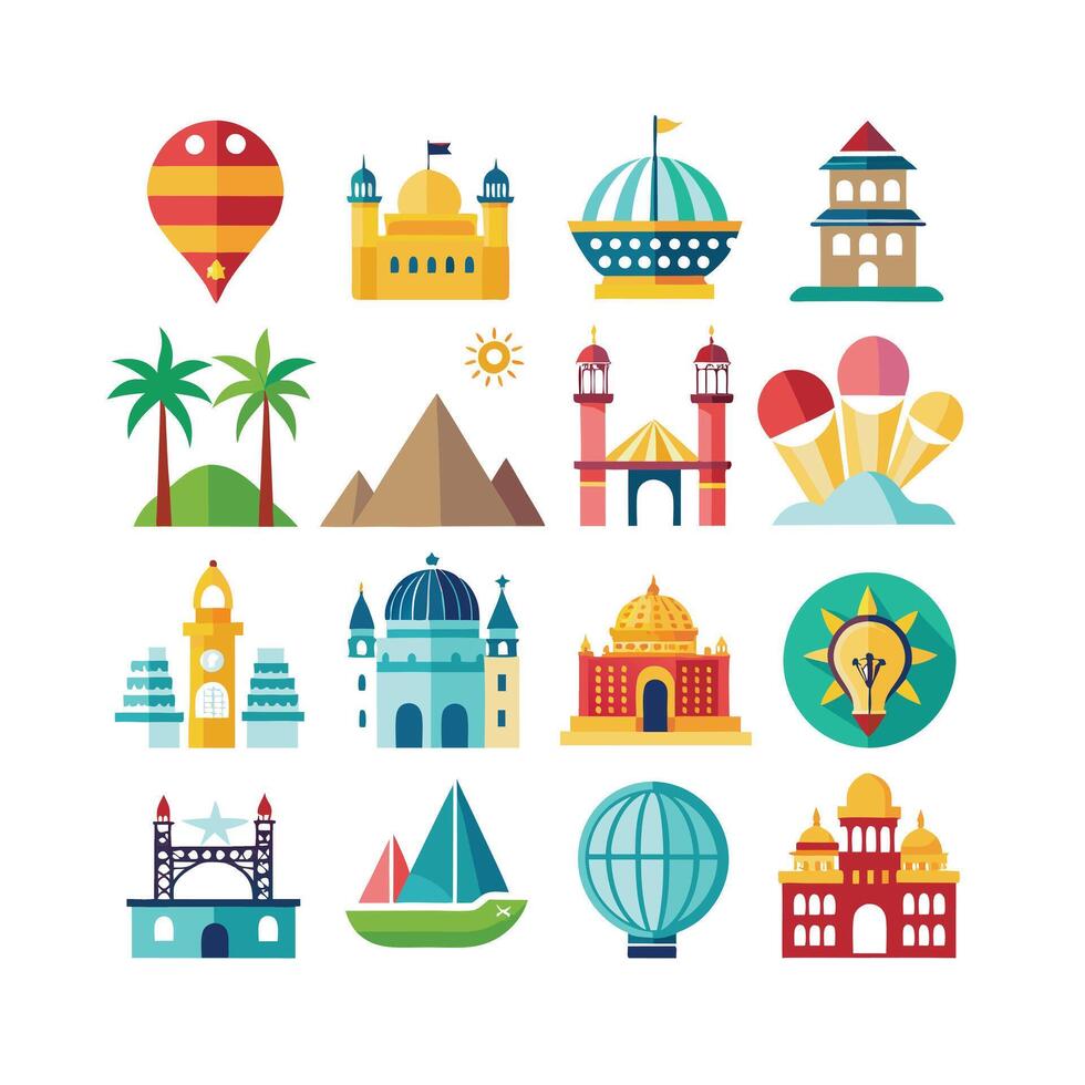 Travel Icon Set Collection for Documents, Websites and Mobile Applications vector