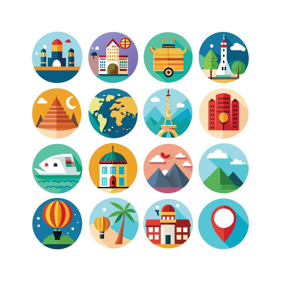 Travel Icon Set Collection for Documents, Websites and Mobile Applications vector