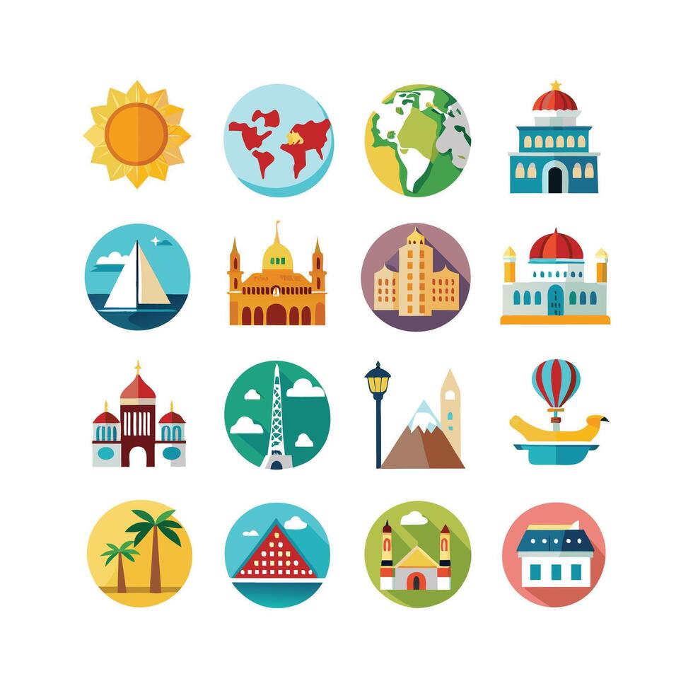 Travel Icon Set Collection for Documents, Websites and Mobile Applications vector