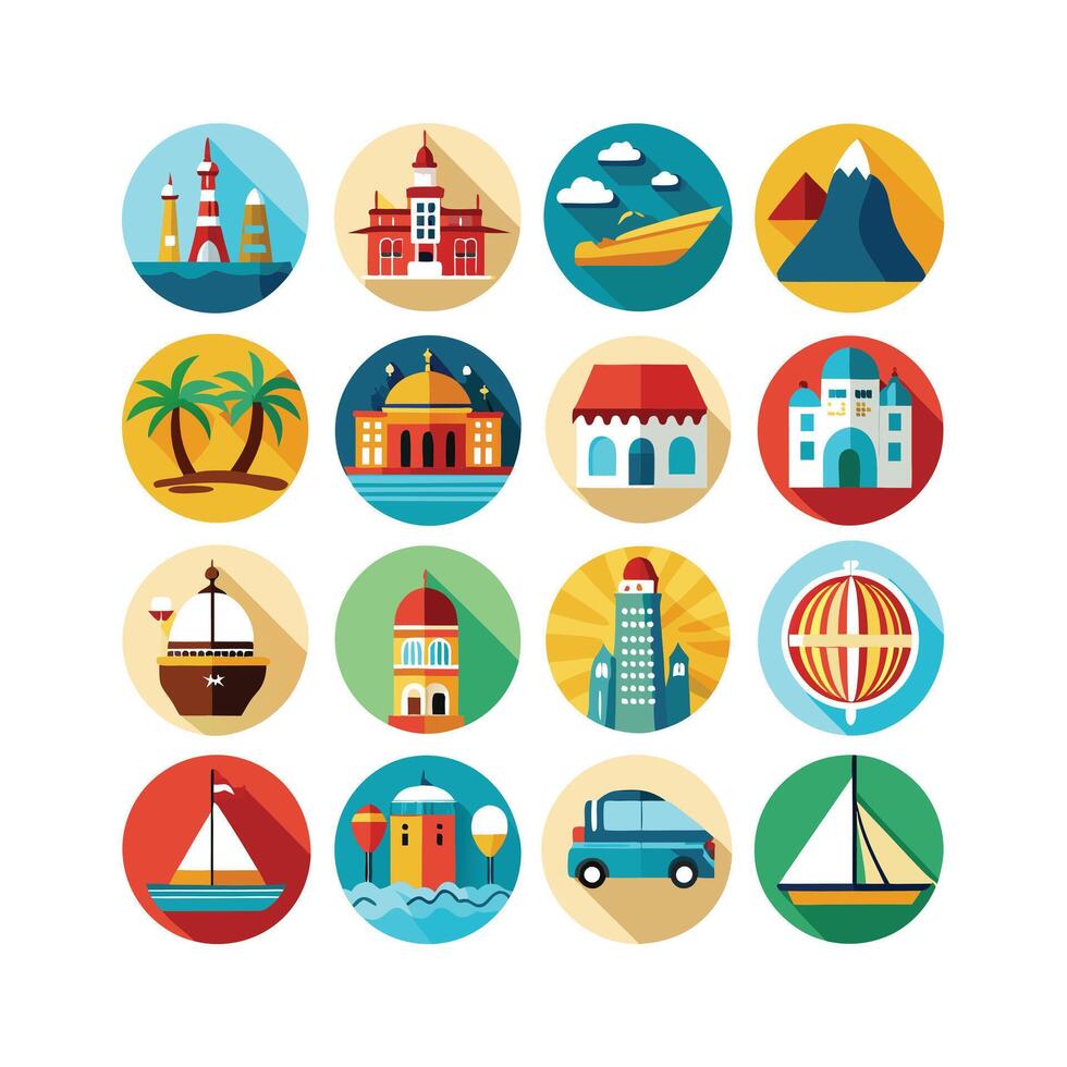 Travel Icon Set Collection for Documents, Websites and Mobile Applications vector