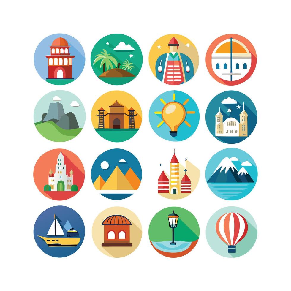 Travel Icon Set Collection for Documents, Websites and Mobile Applications vector