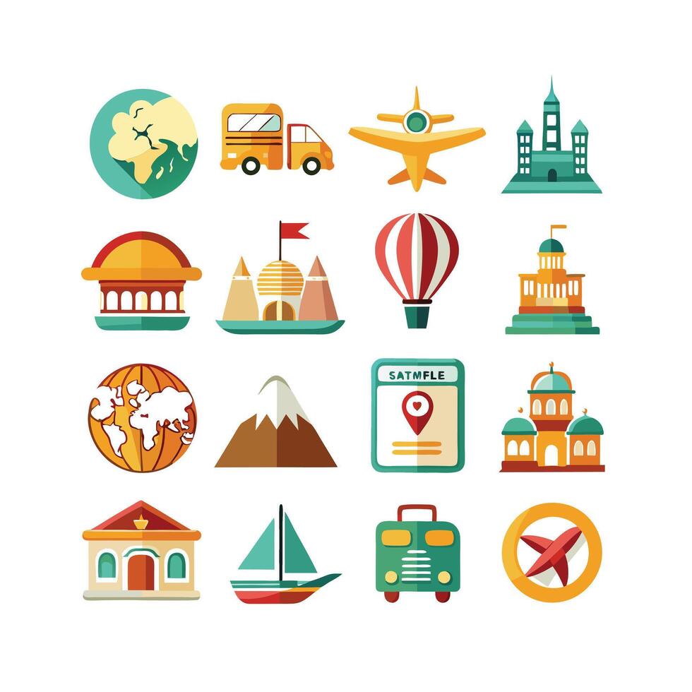 Travel Icon Set Collection for Documents, Websites and Mobile Applications vector