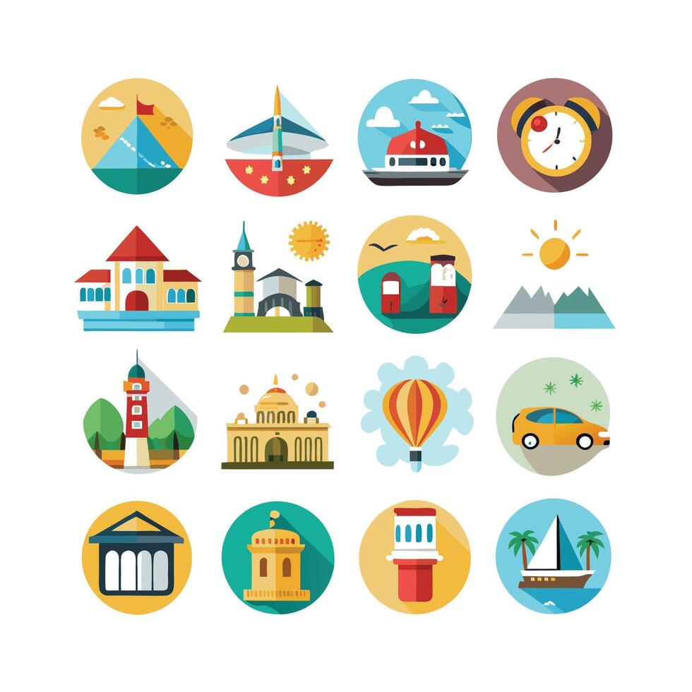 Travel Icon Set Collection for Documents, Websites and Mobile Applications vector