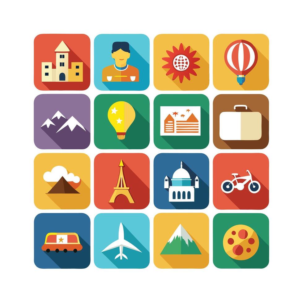 Travel Icon Set Collection for Documents, Websites and Mobile Applications vector