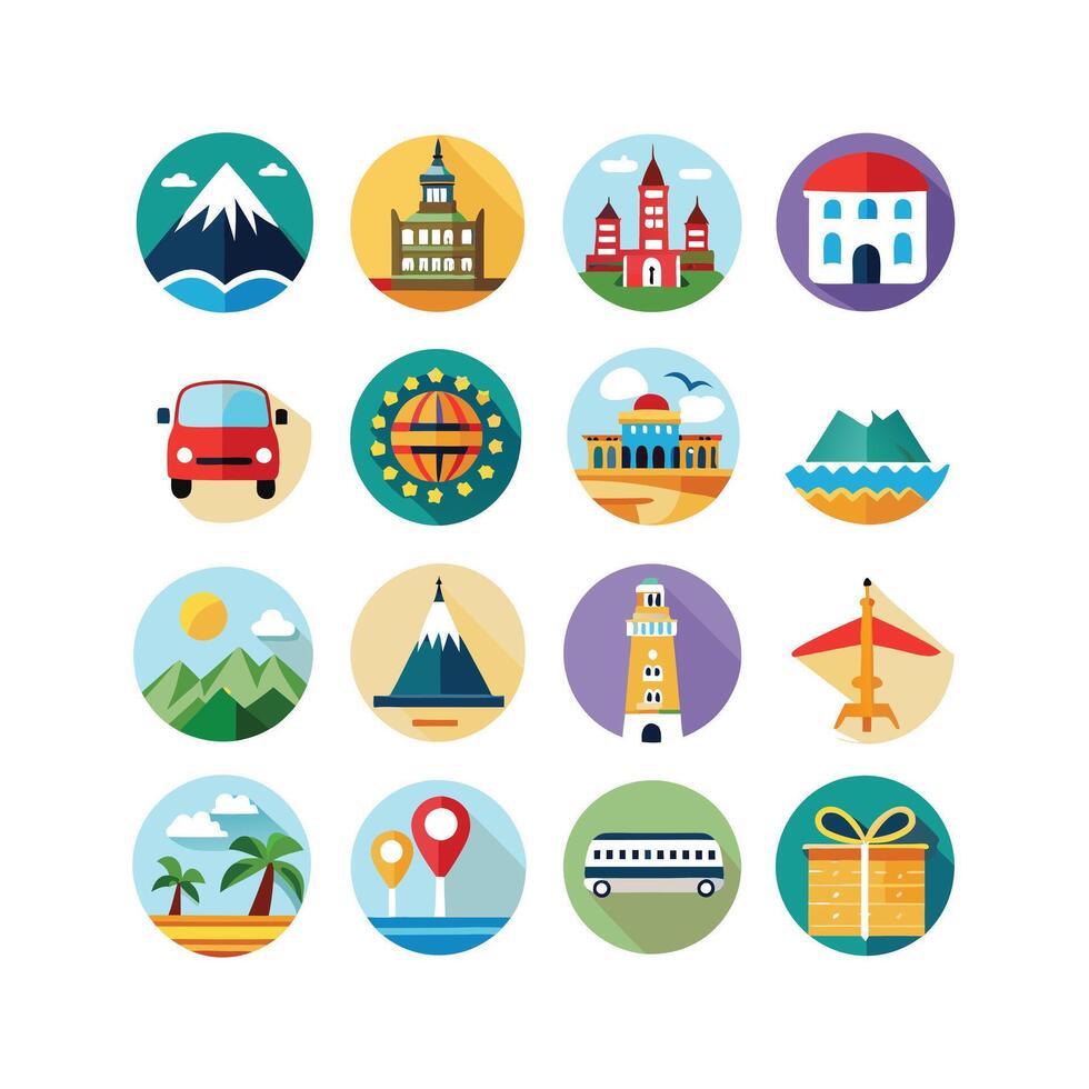Travel Icon Set Collection for Documents, Websites and Mobile Applications vector