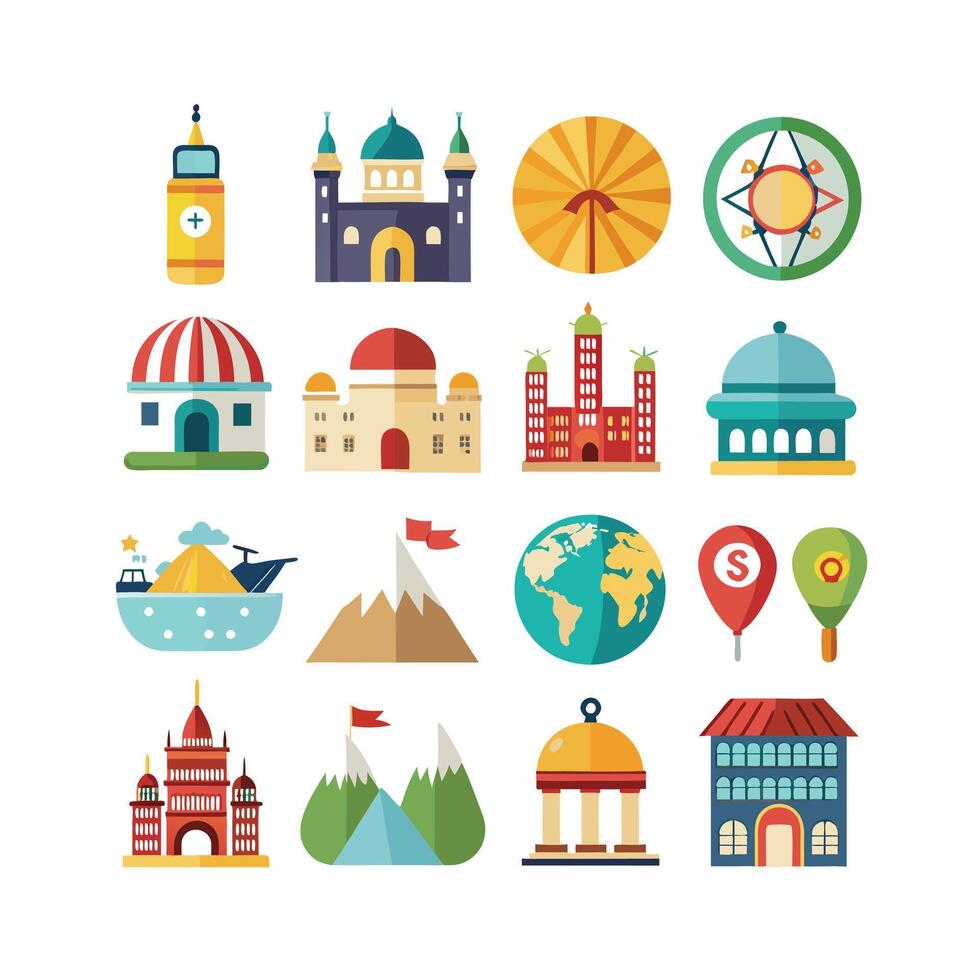Travel Icon Set Collection for Documents, Websites and Mobile Applications vector