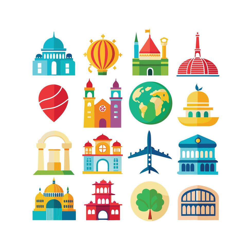 Travel Icon Set Collection for Documents, Websites and Mobile Applications vector
