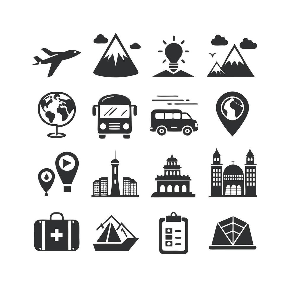 Travel Icon Set Collection for Documents, Websites and Mobile Applications vector
