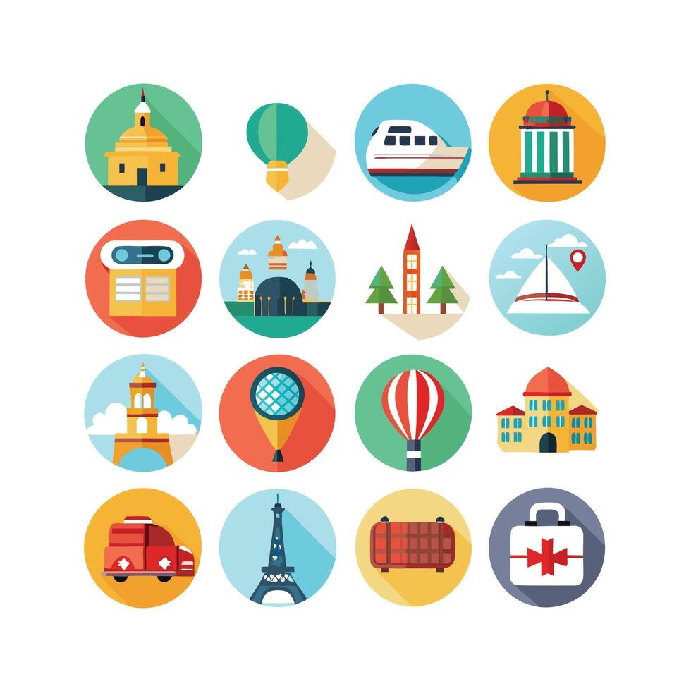 Travel Icon Set Collection for Documents, Websites and Mobile Applications vector