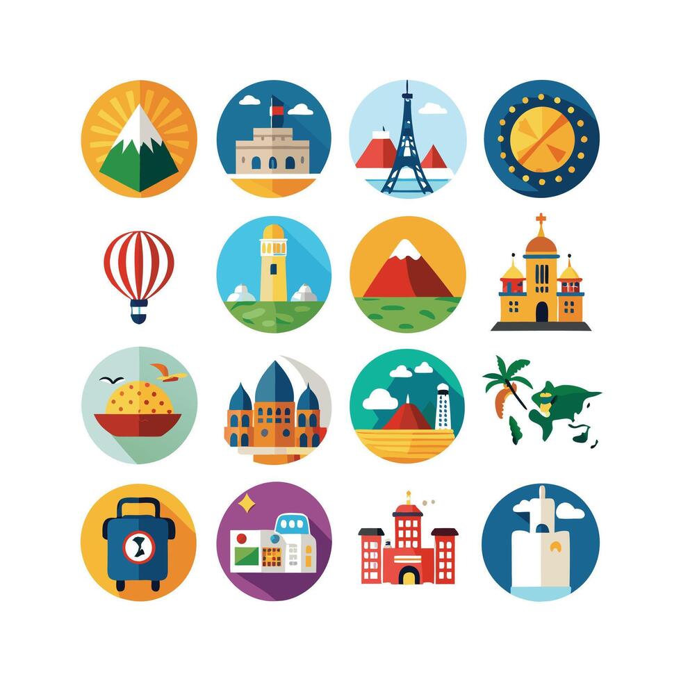 Travel Icon Set Collection for Documents, Websites and Mobile Applications vector