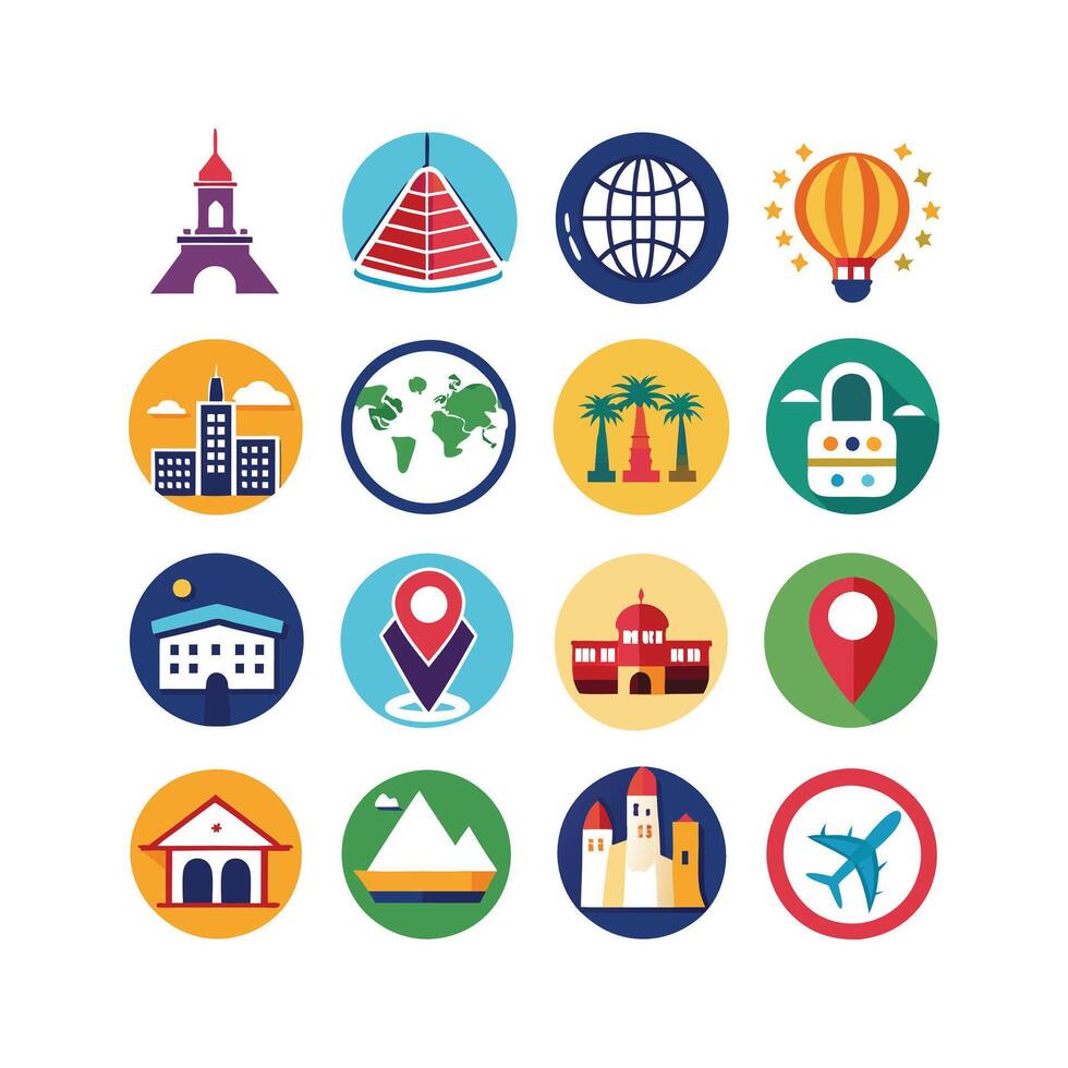 Travel Icon Set Collection for Documents, Websites and Mobile Applications vector