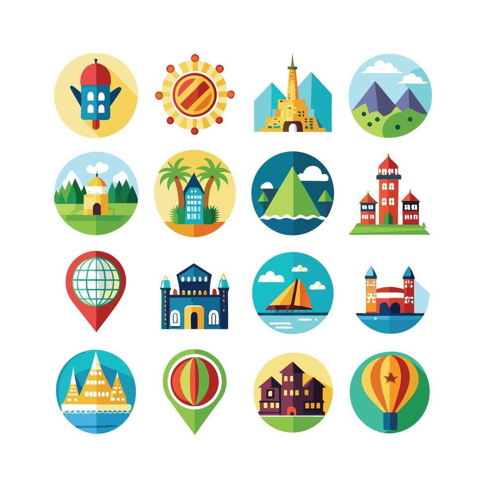 Travel Icon Set Collection for Documents, Websites and Mobile Applications vector