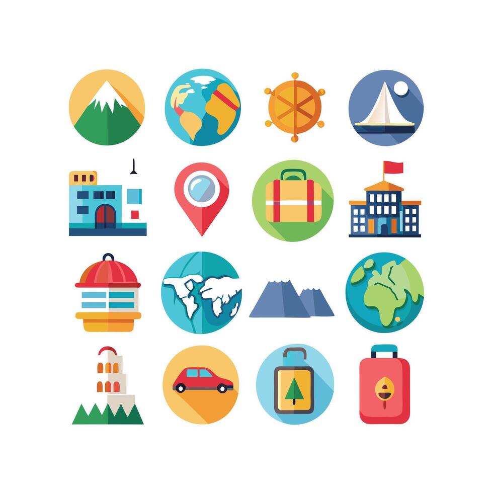 Travel Icon Set Collection for Documents, Websites and Mobile Applications vector