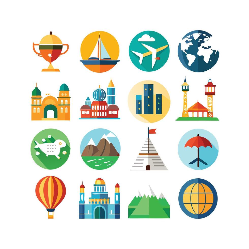 Travel Icon Set Collection for Documents, Websites and Mobile Applications vector