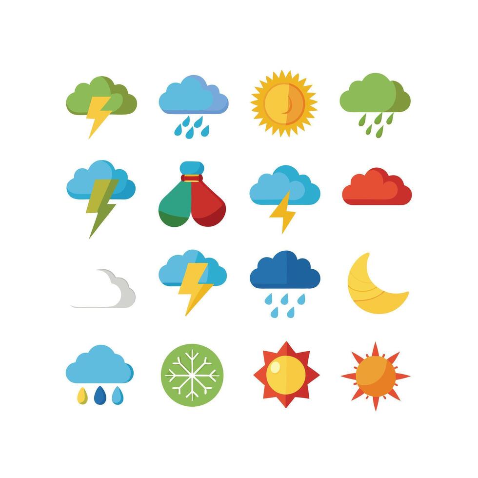 Weather Icon Set Collection for Websites and Mobile Applications vector