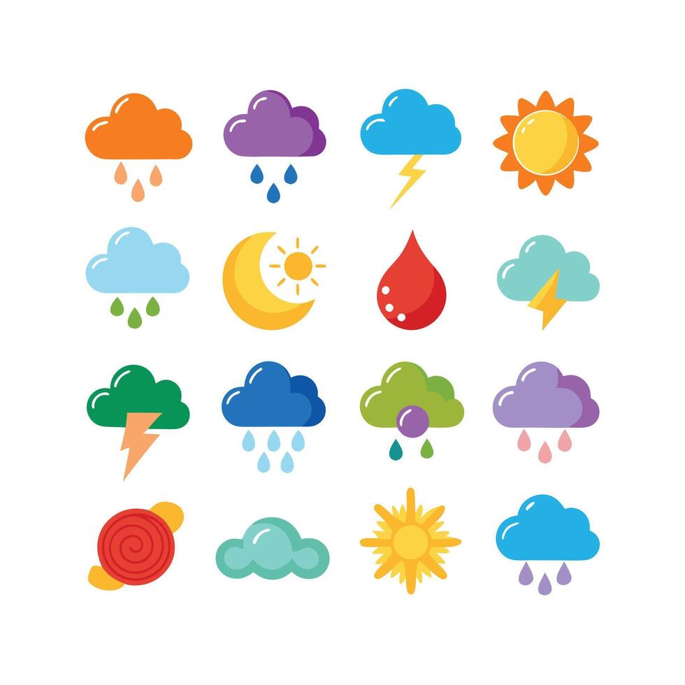 Weather Icon Set Collection for Websites and Mobile Applications vector