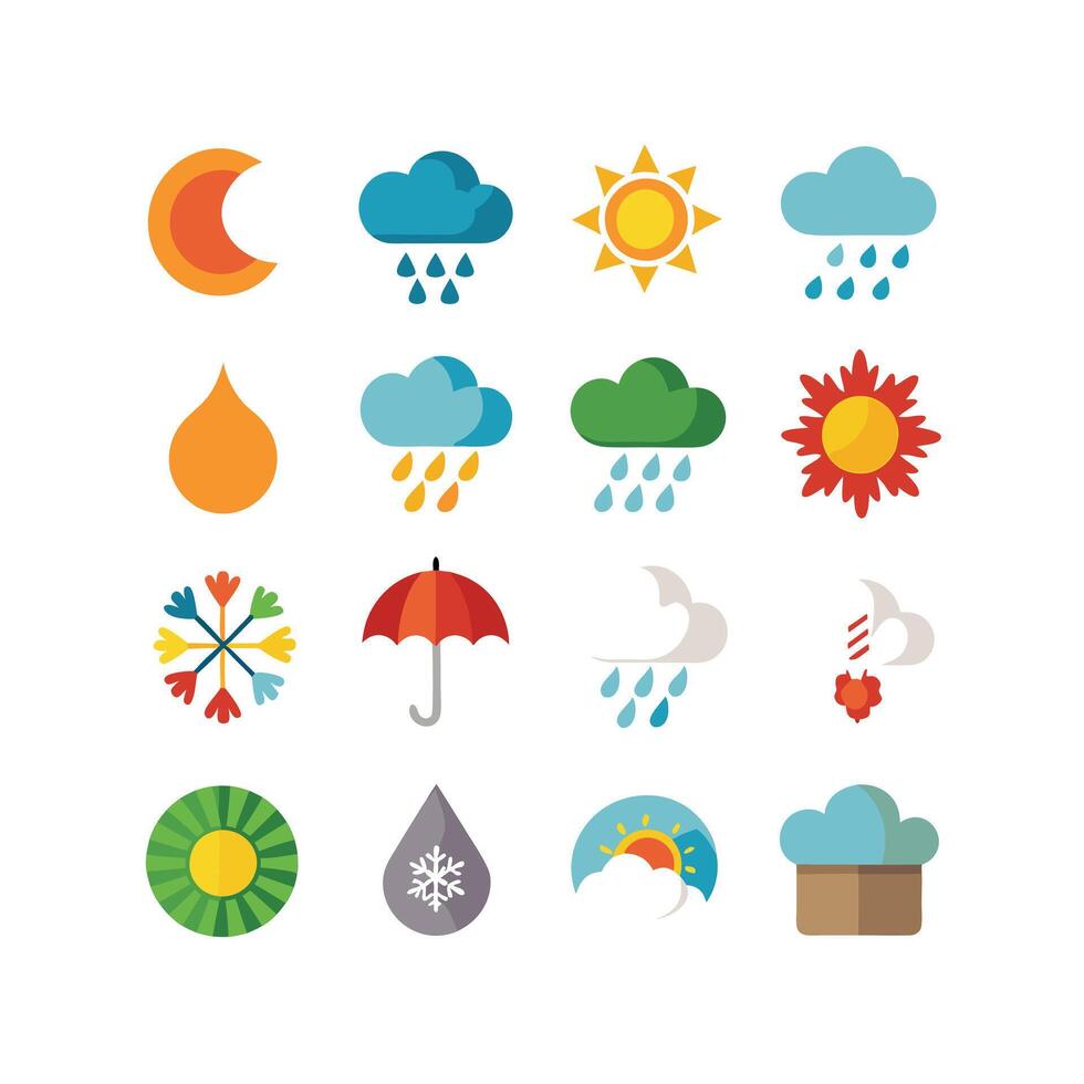 Weather Icon Set Collection for Websites and Mobile Applications vector
