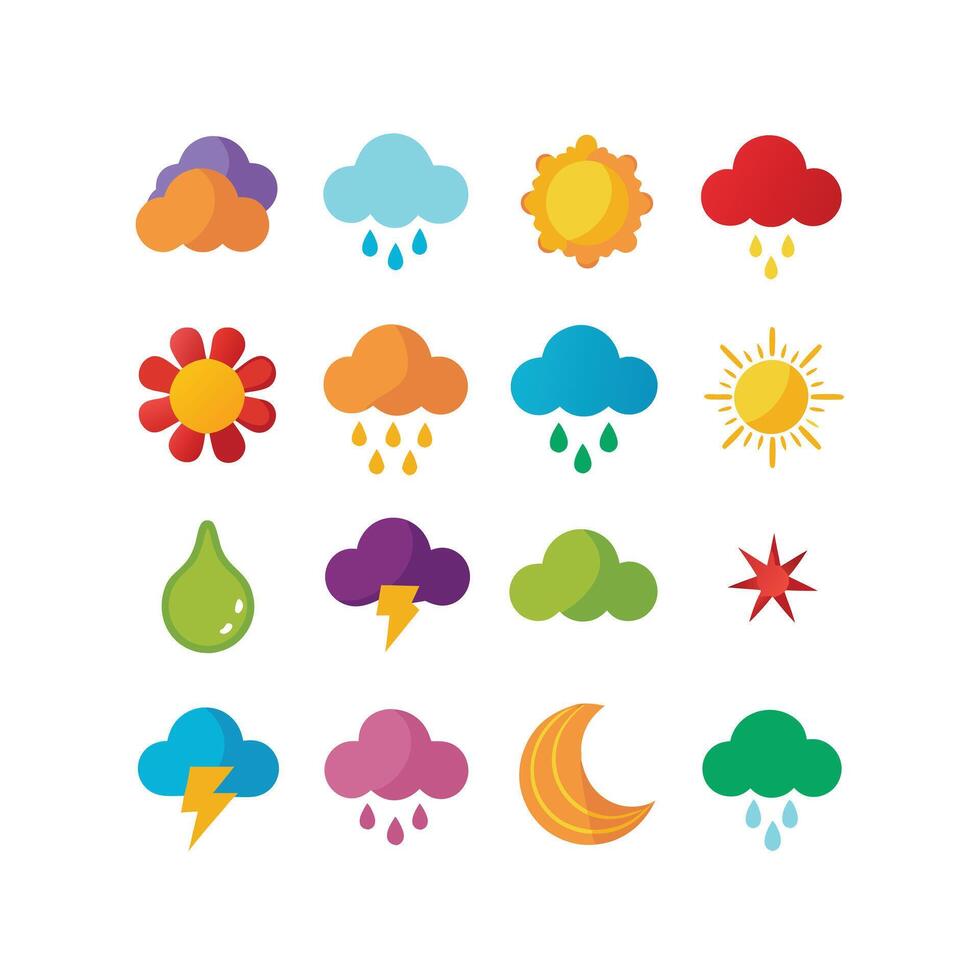 Weather Icon Set Collection for Websites and Mobile Applications vector