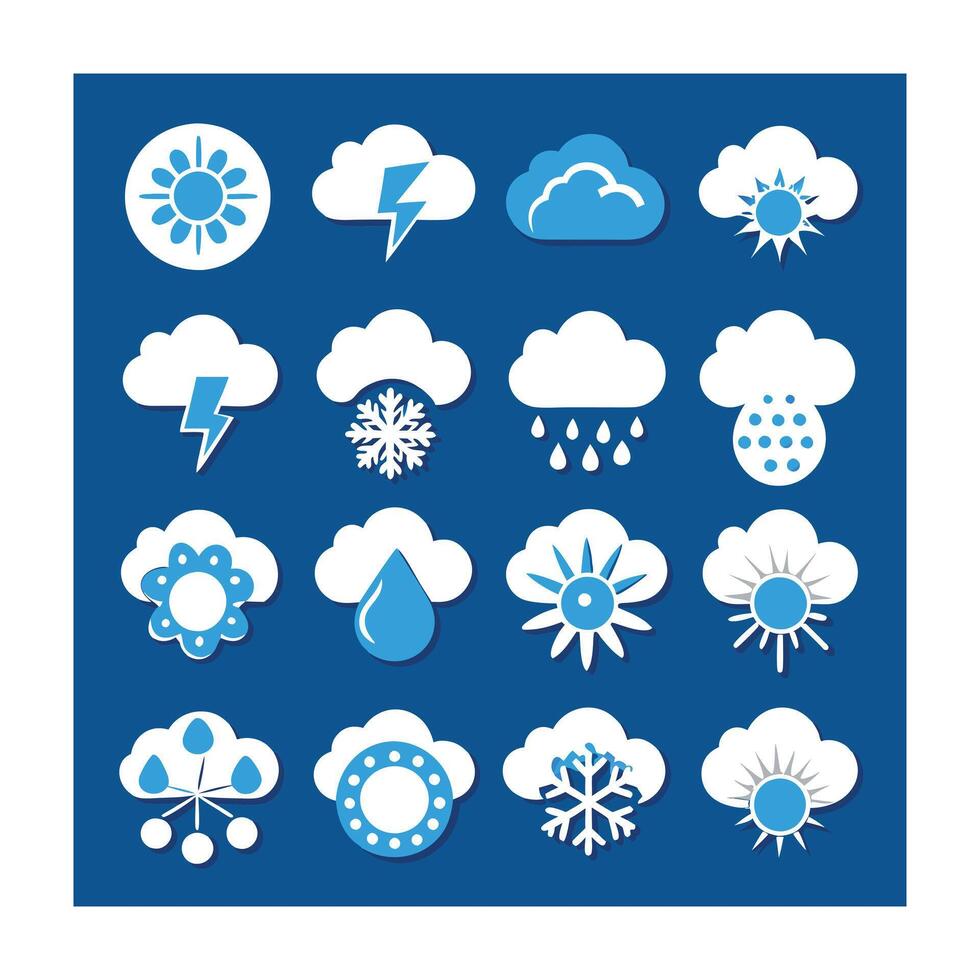 Weather Icon Set Collection for Websites and Mobile Applications vector