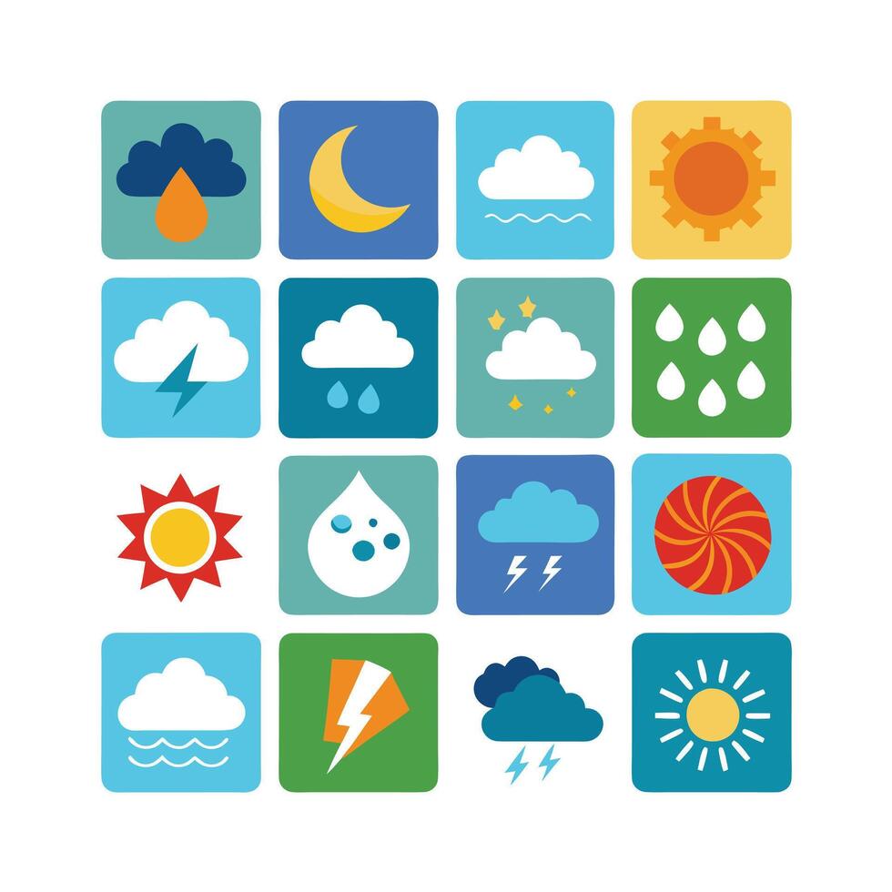 Weather Icon Set Collection for Websites and Mobile Applications vector