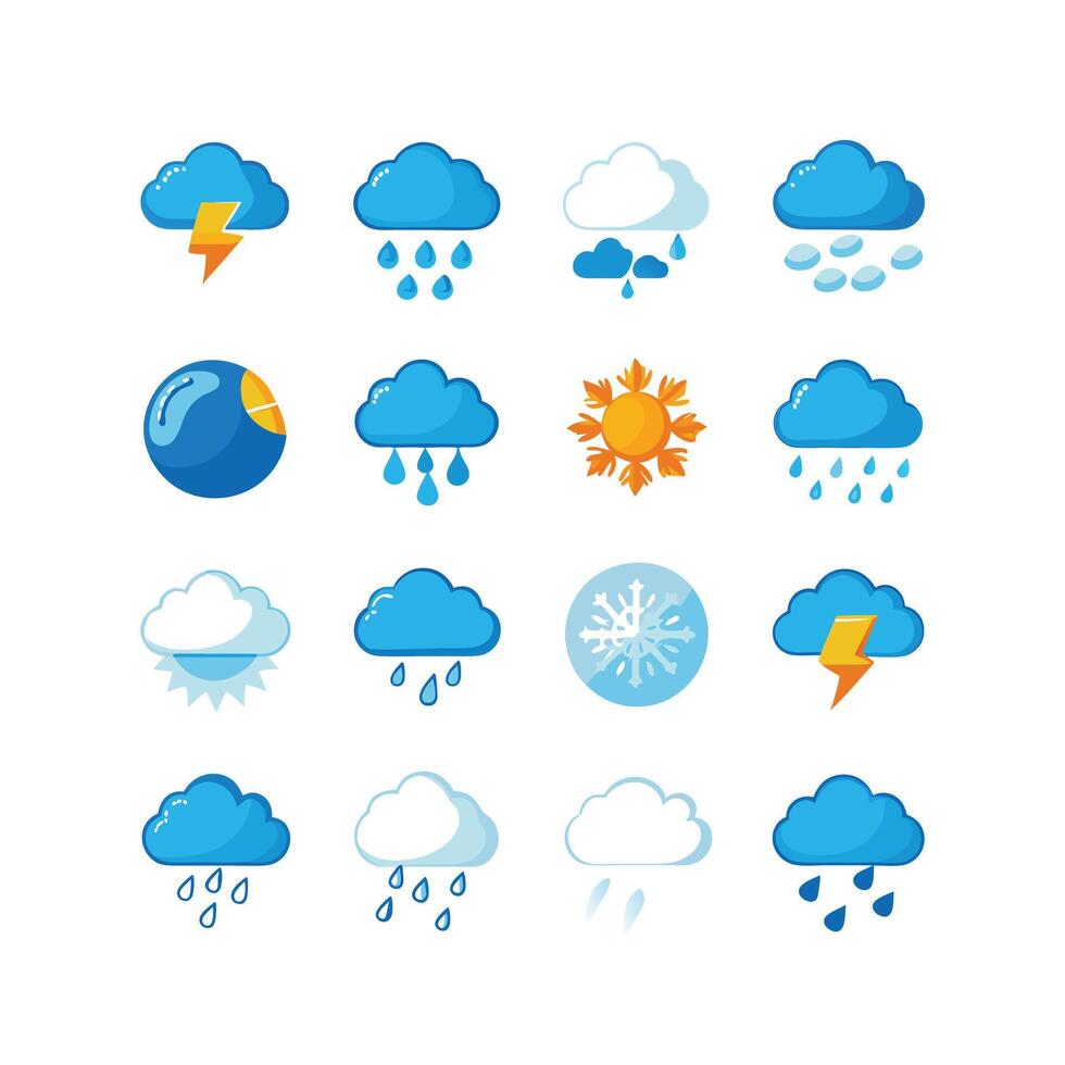 Weather Icon Set Collection for Websites and Mobile Applications vector