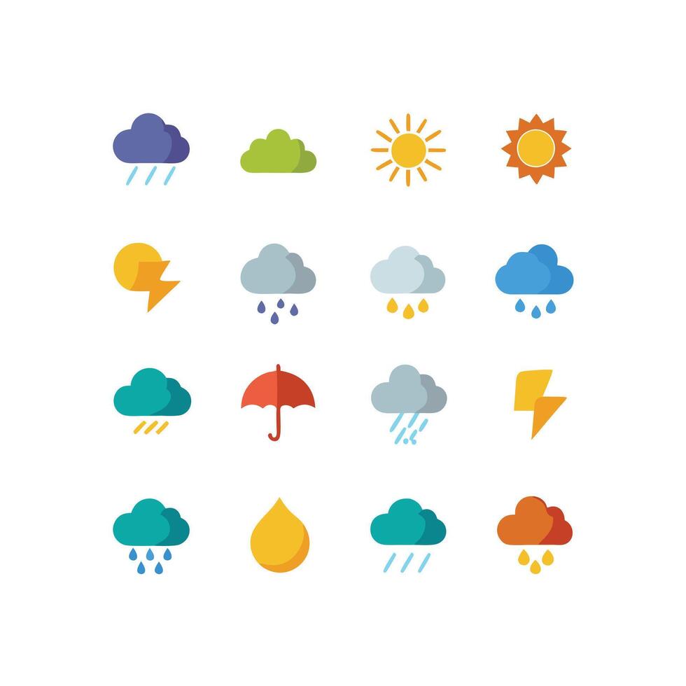 Weather Icon Set Collection for Websites and Mobile Applications vector
