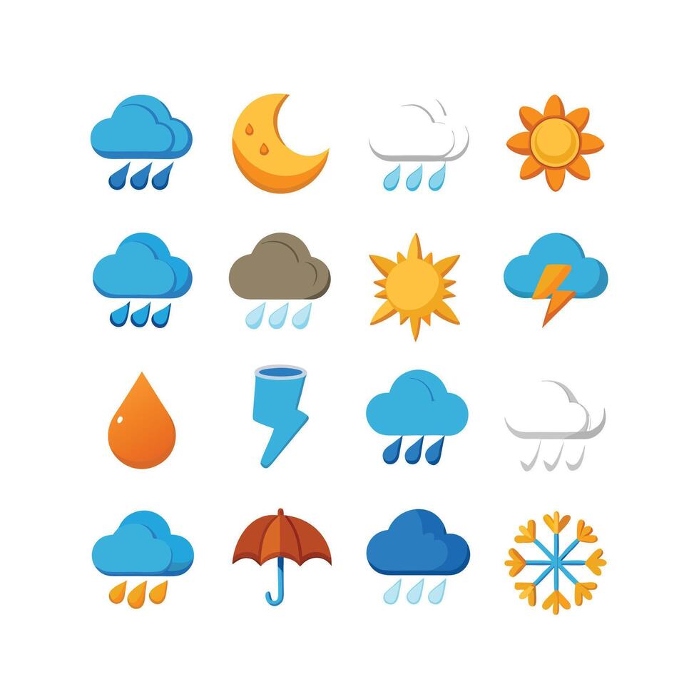 Weather Icon Set Collection for Websites and Mobile Applications vector