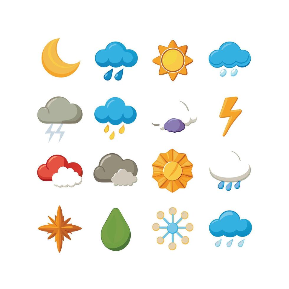 Weather Icon Set Collection for Websites and Mobile Applications vector