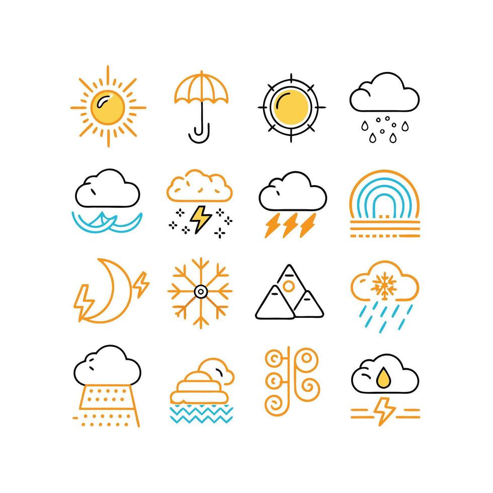 Weather Icon Set Collection for Websites and Mobile Applications vector