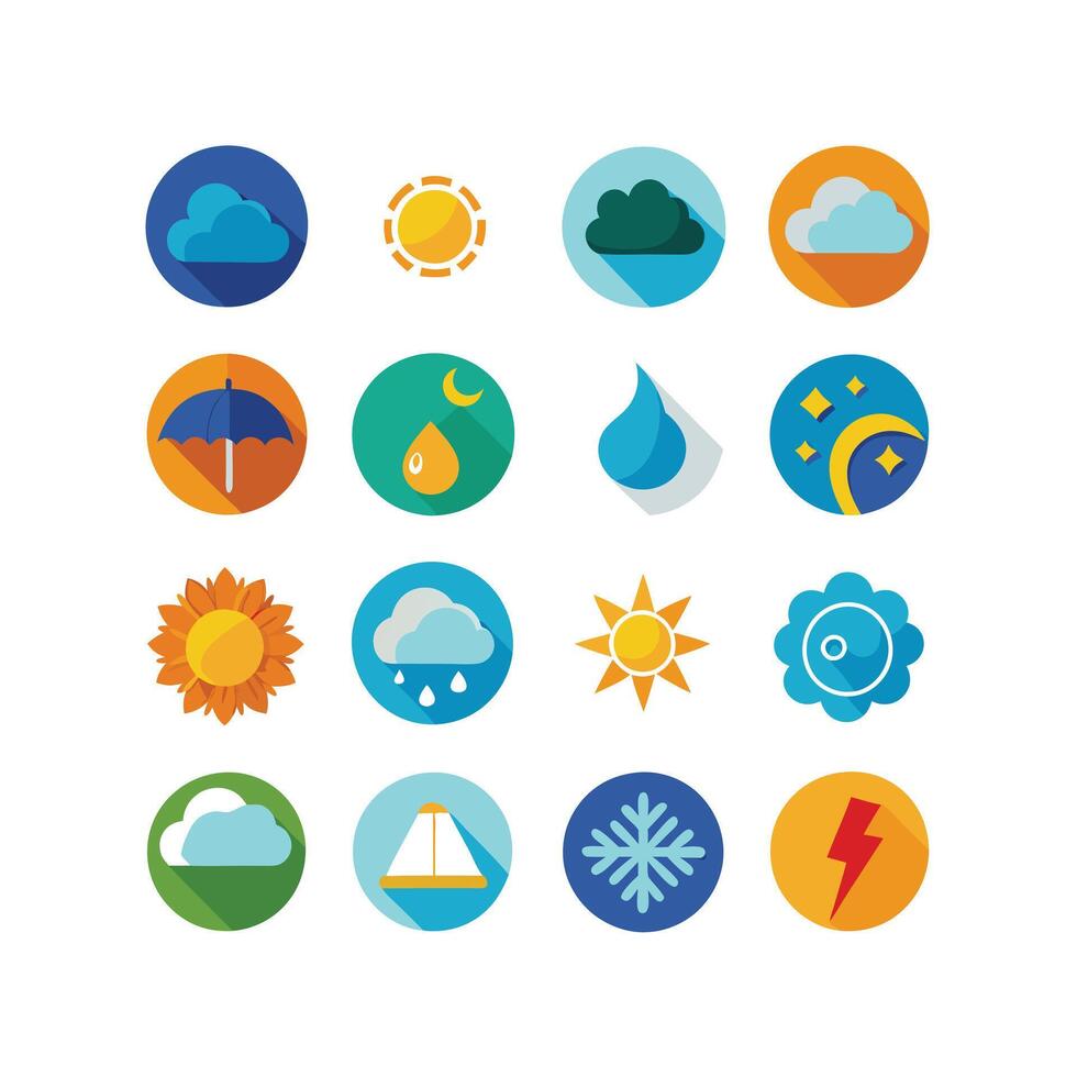Weather Icon Set Collection for Websites and Mobile Applications vector
