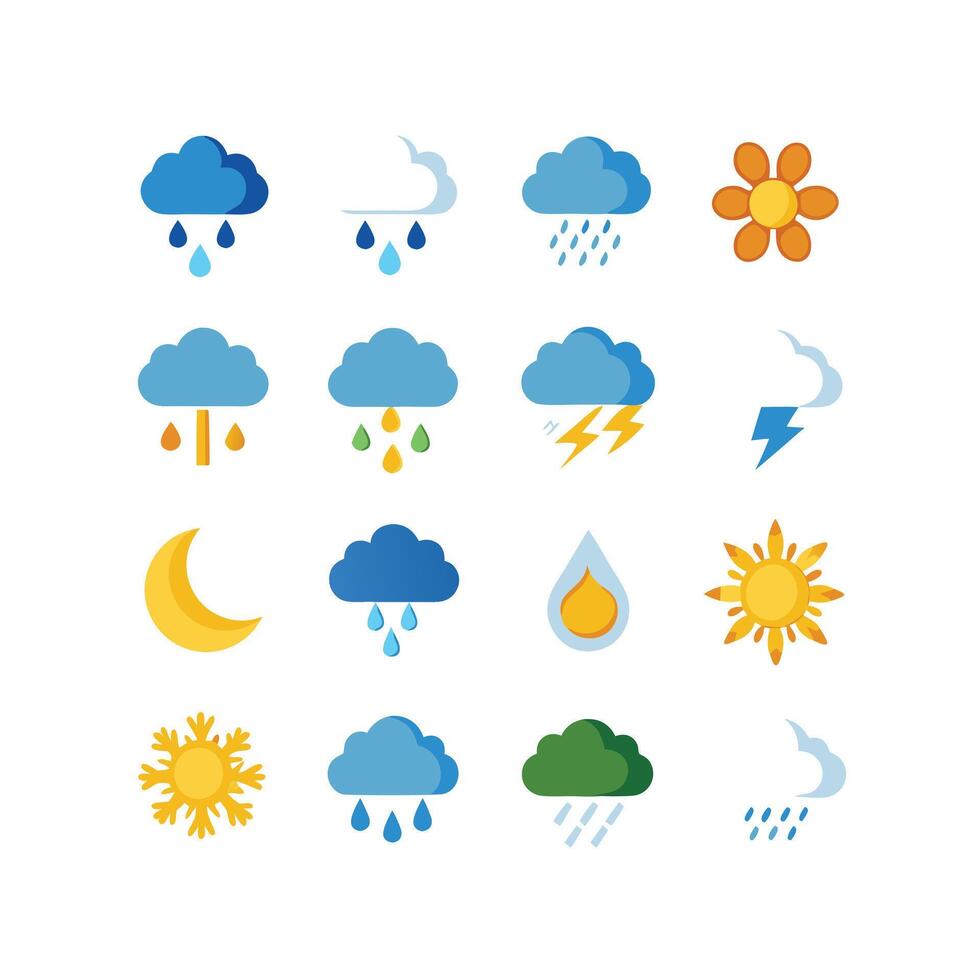 Weather Icon Set Collection for Websites and Mobile Applications vector