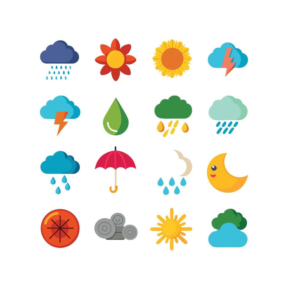 Weather Icon Set Collection for Websites and Mobile Applications vector