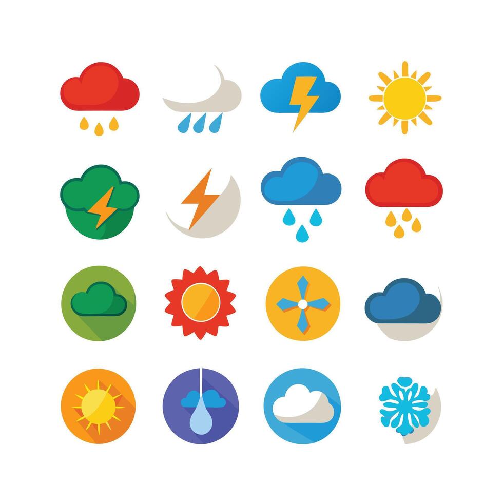 Weather Icon Set Collection for Websites and Mobile Applications vector