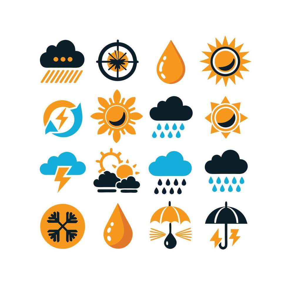 Weather Icon Set Collection for Websites and Mobile Applications vector