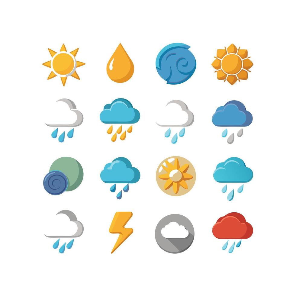Weather Icon Set Collection for Websites and Mobile Applications vector