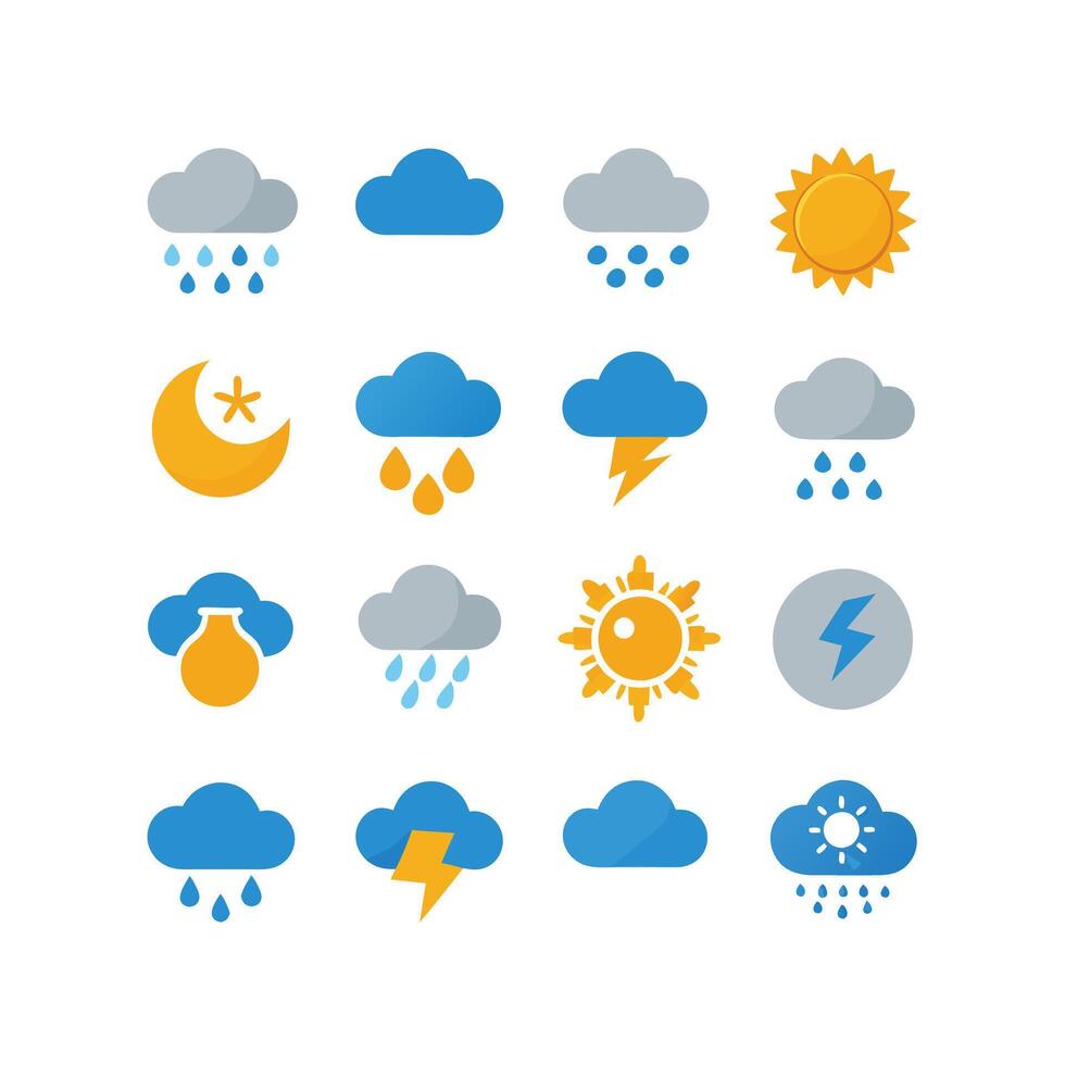 Weather Icon Set Collection for Websites and Mobile Applications vector