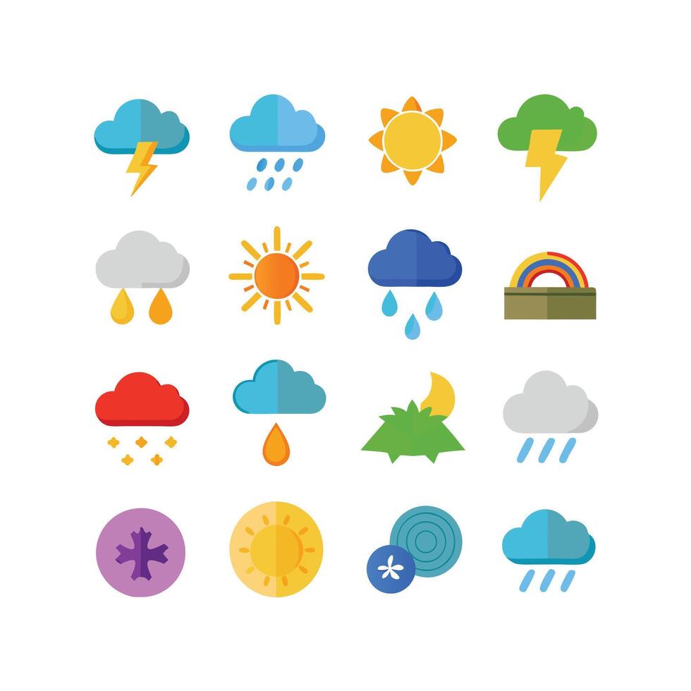 Weather Icon Set Collection for Websites and Mobile Applications vector