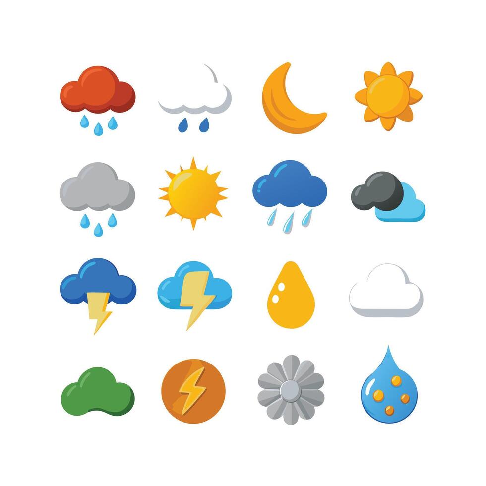 Weather Icon Set Collection for Websites and Mobile Applications vector