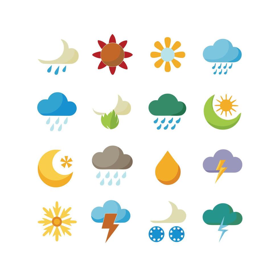 Weather Icon Set Collection for Websites and Mobile Applications vector